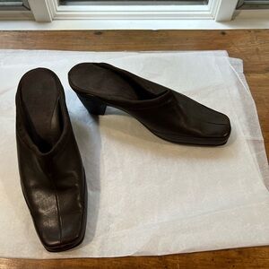 Great Condition Brown Leather Mules